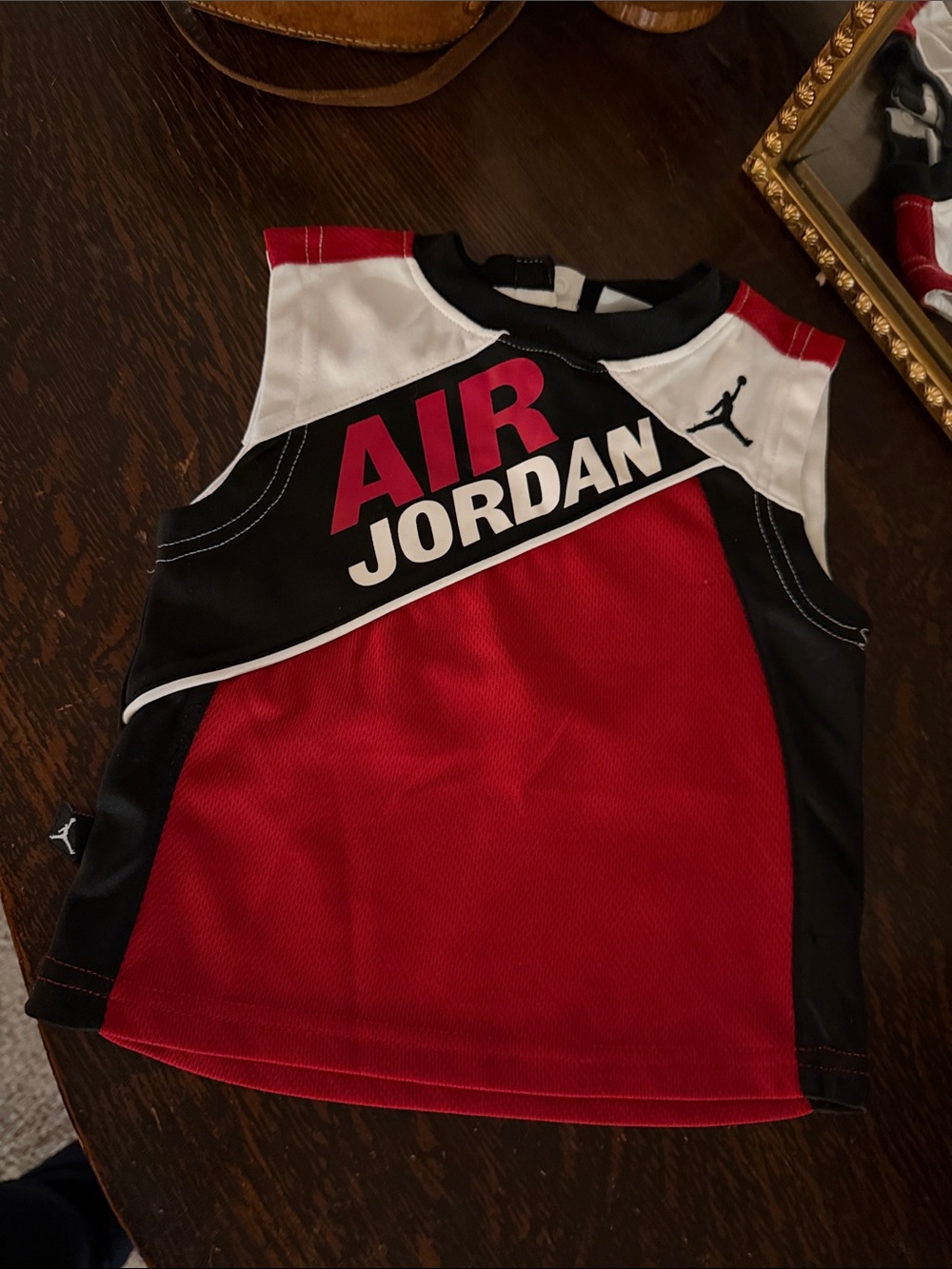 Jordan Red, Black & White Sleeveless baby Basketball Top